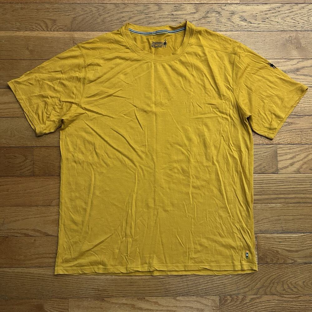 Smartwool Merino Wool Performance Base Layer Yellow Tee Shirt XL